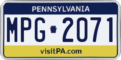 PA license plate MPG2071