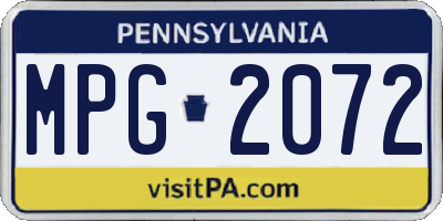 PA license plate MPG2072