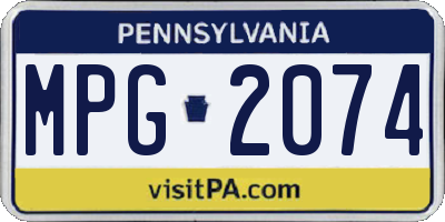 PA license plate MPG2074