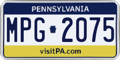 PA license plate MPG2075