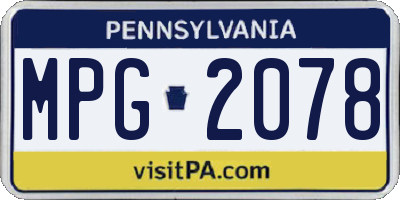 PA license plate MPG2078