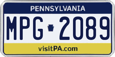 PA license plate MPG2089