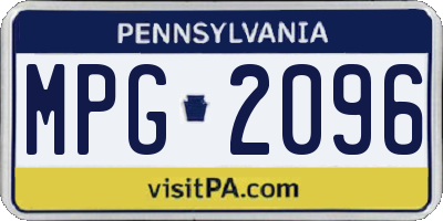 PA license plate MPG2096