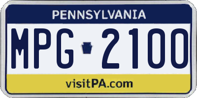 PA license plate MPG2100