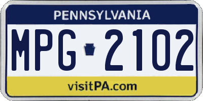 PA license plate MPG2102