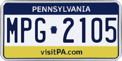PA license plate MPG2105