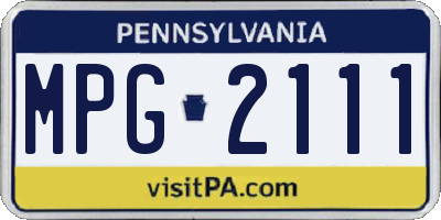 PA license plate MPG2111
