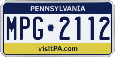 PA license plate MPG2112