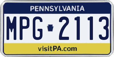 PA license plate MPG2113