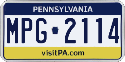 PA license plate MPG2114