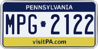 PA license plate MPG2122