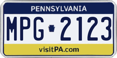 PA license plate MPG2123