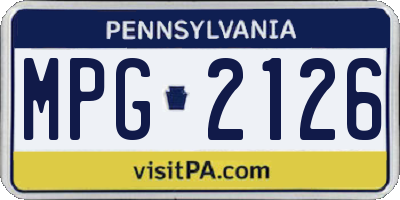 PA license plate MPG2126