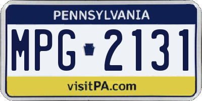 PA license plate MPG2131
