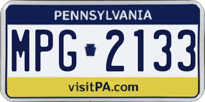 PA license plate MPG2133