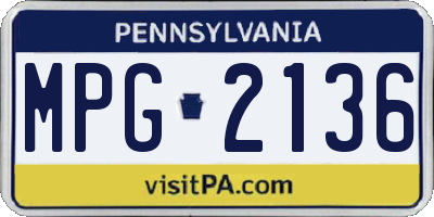 PA license plate MPG2136