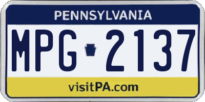 PA license plate MPG2137