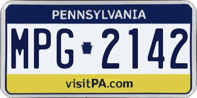PA license plate MPG2142