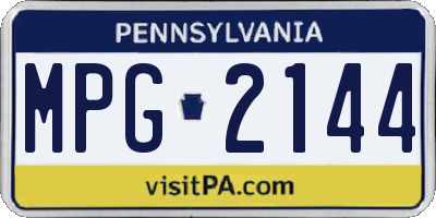 PA license plate MPG2144