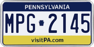 PA license plate MPG2145