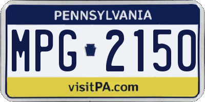 PA license plate MPG2150