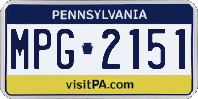 PA license plate MPG2151