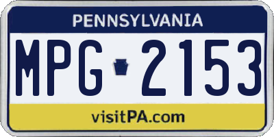 PA license plate MPG2153