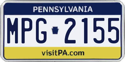 PA license plate MPG2155