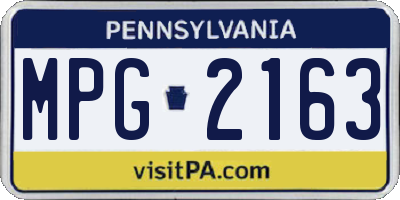 PA license plate MPG2163