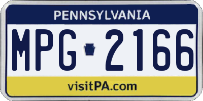 PA license plate MPG2166