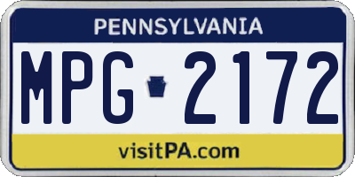 PA license plate MPG2172