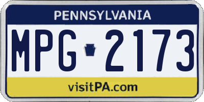 PA license plate MPG2173