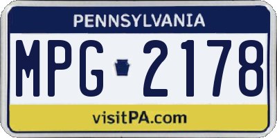 PA license plate MPG2178
