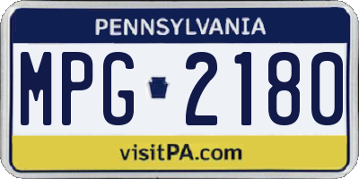 PA license plate MPG2180