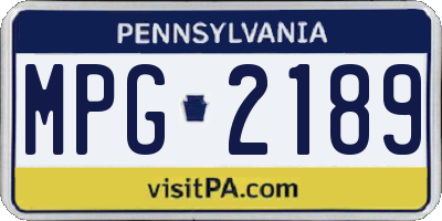 PA license plate MPG2189
