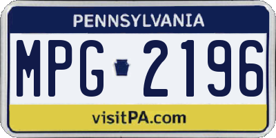 PA license plate MPG2196