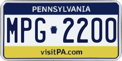 PA license plate MPG2200