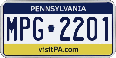 PA license plate MPG2201
