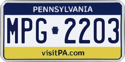 PA license plate MPG2203