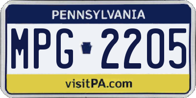 PA license plate MPG2205