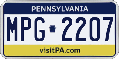 PA license plate MPG2207