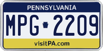 PA license plate MPG2209