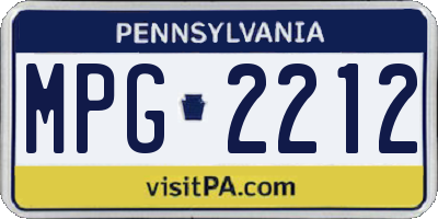 PA license plate MPG2212