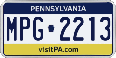 PA license plate MPG2213