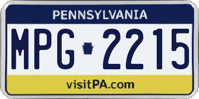 PA license plate MPG2215