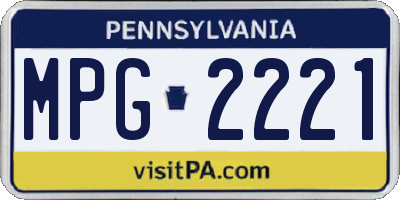 PA license plate MPG2221
