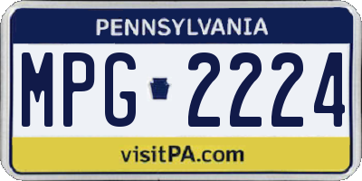PA license plate MPG2224