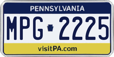PA license plate MPG2225