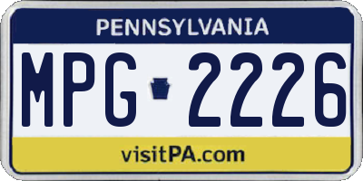 PA license plate MPG2226
