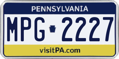 PA license plate MPG2227